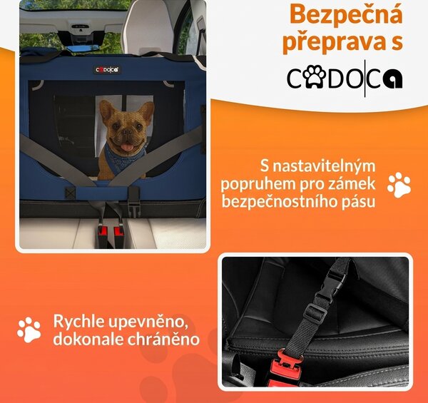 Skládací cestovní box pro psy M, modrý 109433