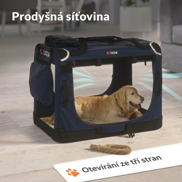 Skládací cestovní box pro psy M, modrý 109433