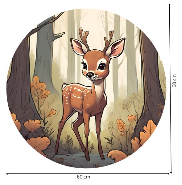 PIPPER. Kruhová samolepka na zeď "Jelen v lese" Velikost: 60cm
