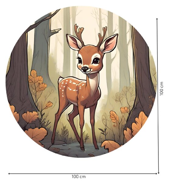 PIPPER. Kruhová samolepka na zeď "Jelen v lese" Velikost: 60cm