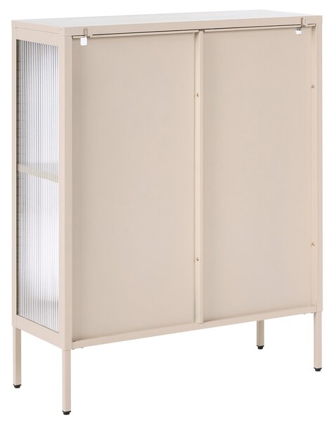 Prosklená komoda SARRE Kov 90 cm Béžová