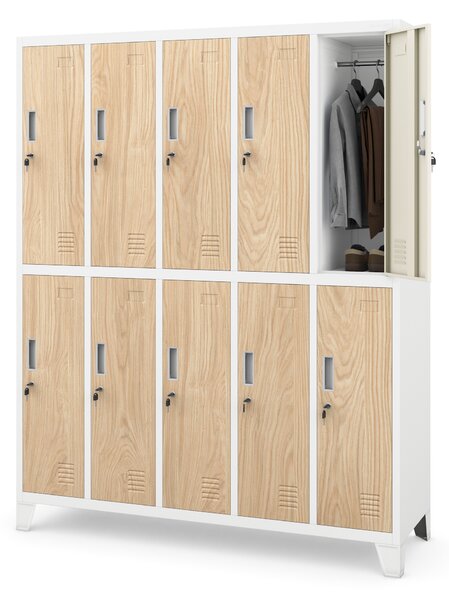 Šatní skříň 10-dveřová, bílá/dub sonoma, 1360x1720x450 mm: BARTEK Eco Design