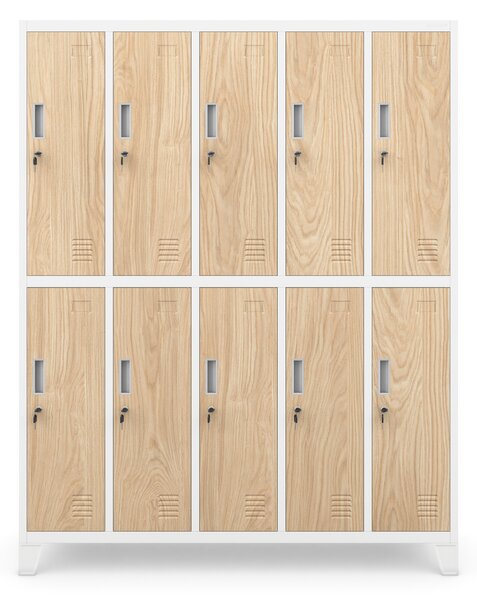 Šatní skříň 10-dveřová, bílá/dub sonoma, 1360x1720x450 mm: BARTEK Eco Design