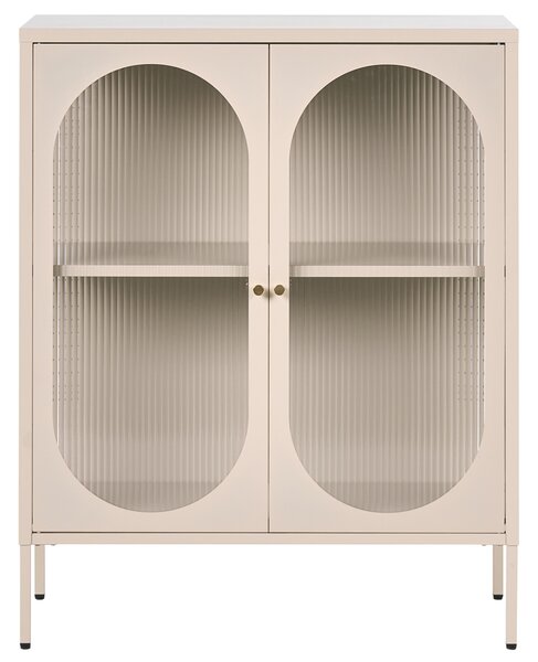Prosklená komoda SARRE Kov 90 cm Béžová