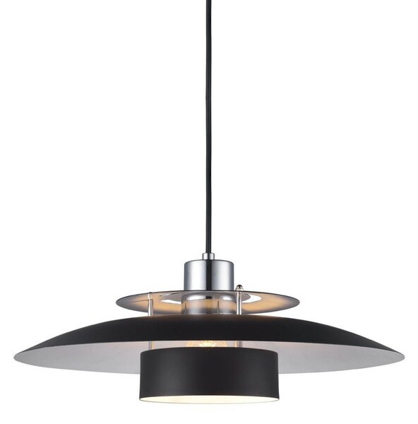Závěsná svítidlo Halo Design, Černá, Obývací pokoj, Kov