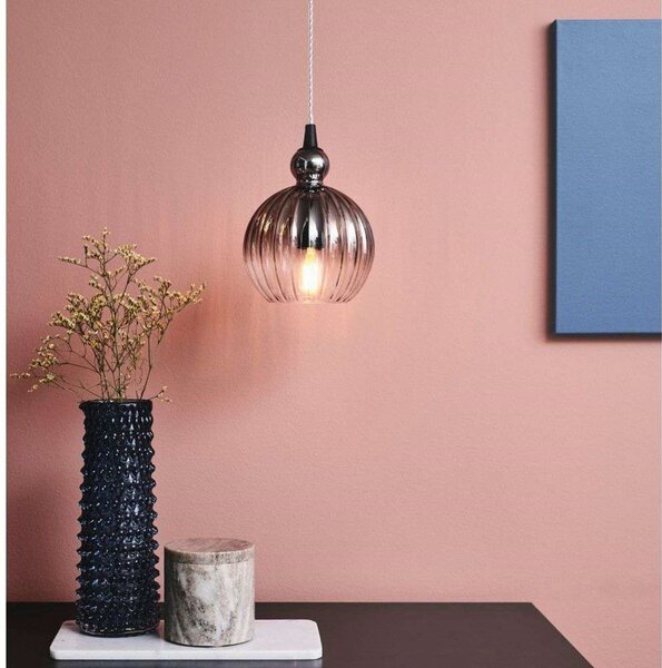 Závěsná svítidlo Halo Design, Šedá, Jídelna, Sklo
