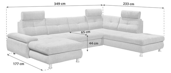 SEDACÍ SOUPRAVA, textil, světle šedá MID.YOU - Sedací soupravy, Online Only