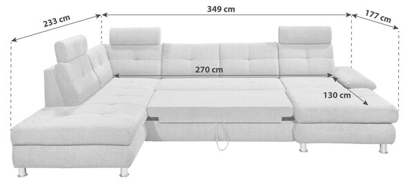 SEDACÍ SOUPRAVA, textil, barvy stříbra MID.YOU - Sedací soupravy, Online Only