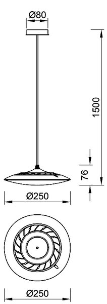 Mantra 8105 Slim, bílé závěsné svítidlo LED 16W 4000K, průměr 25cm