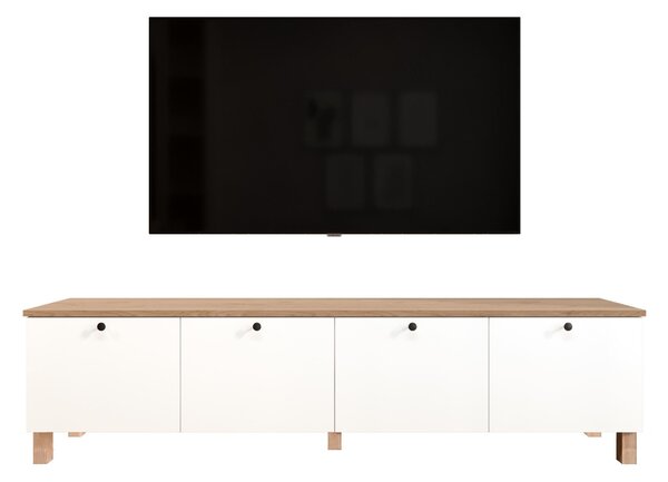 TV stolek/skříňka Nordla 7 (bílá + dub). Akce -20%