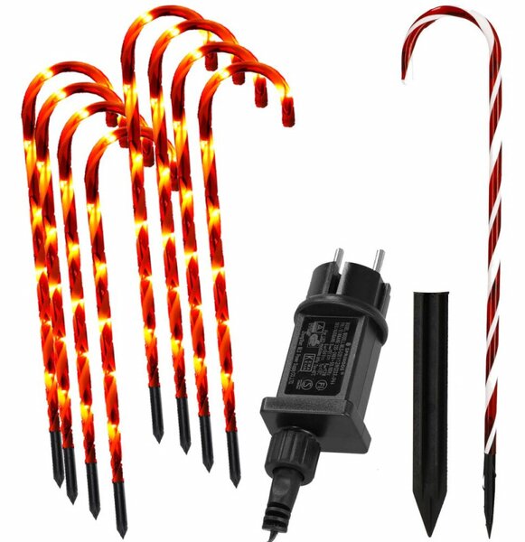 LED světelné hůlky - 72cm sada 18ks, 64 LED, IP44, teplá bílá
