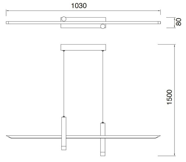Mantra 7980 Esparta, moderní závěsné svítidlo LED 30W 3000K bílá/zlatá, délka 103cm