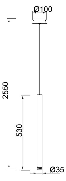 Mantra 8078 Cala, bílé závěsné svítidlo LED 6W 3000K, Ø3,5 x 53cm