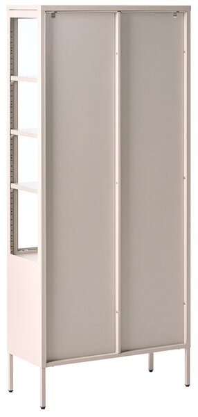Skleněná vitrína OXTED Kov 80 cm Béžová