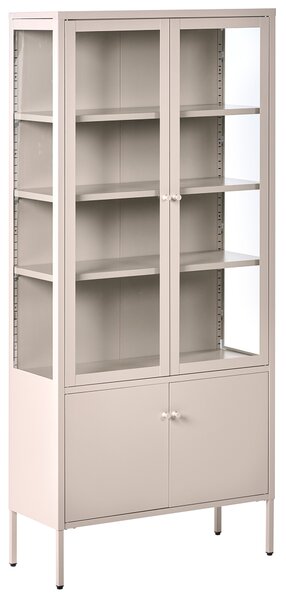 Skleněná vitrína OXTED Kov 80 cm Béžová