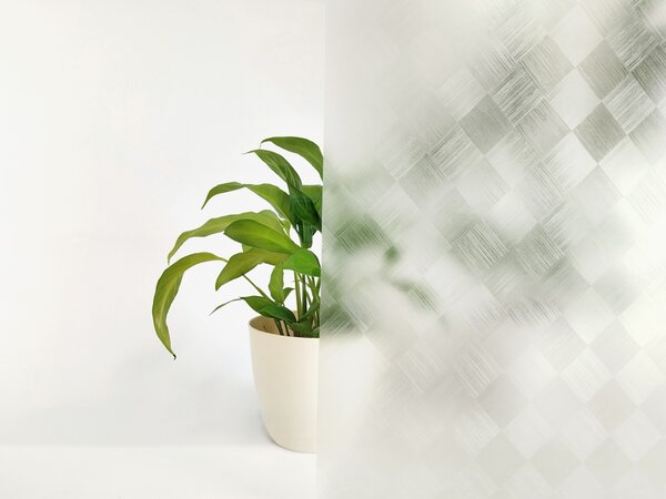 DIMEX | Průsvitná fólie na okno 121-005 | Čtverce | šíře 122 cm