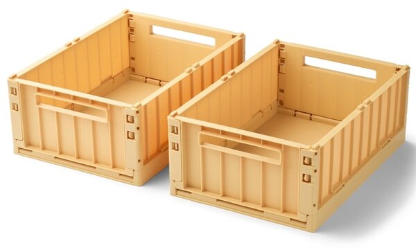 Skládací přepravka Weston Lemon Yellow Medium – set 2 ks