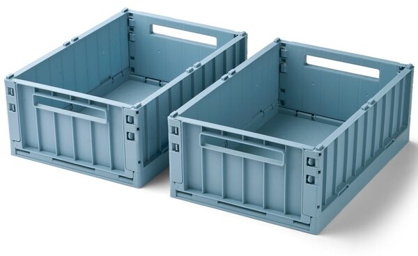 Skládací přepravka Weston Beach Blue Medium – set 2 ks