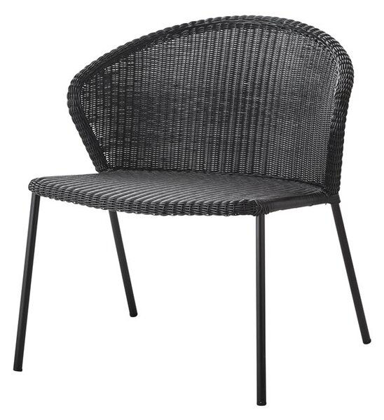 Cane-line Stohovatelná nízká židle Lean, Cane-line, 70x69x74 cm, rám kov, výplet umělý ratan barva black