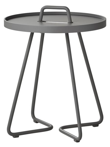 Cane-line Odkládací stolek XS On-the-move, Cane-line, kulatý 37x47 cm, hliník barva light grey