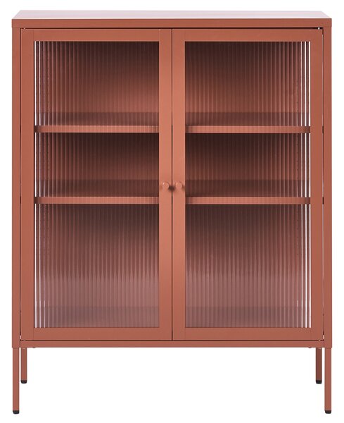 Prosklená komoda LERRYN Kov 90 cm Zlatohnědá
