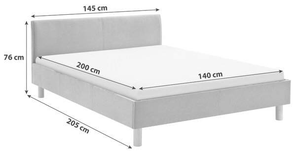 ČALOUNĚNÁ POSTEL, 140/200 cm světle šedá Livetastic - Jednolůžkové postele, Online Only