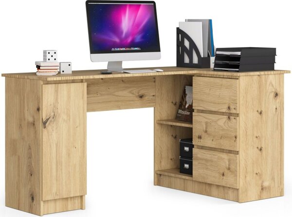 Počítačový stůl B20 155 cm, pravá, dub artisan