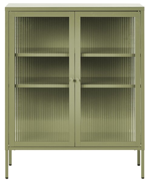 Prosklená komoda LERRYN Kov 90 cm Zelená