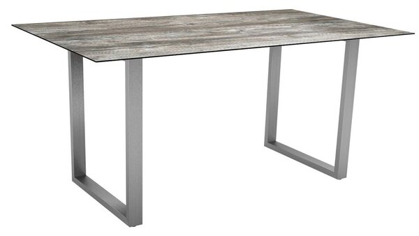 Stern Jídelní stůl Skid, Stern, obdélníkový 160x90x73 cm, rám lakovaný hliník bílý (white), deska HPL Silverstar 2.0 dekor Cement light