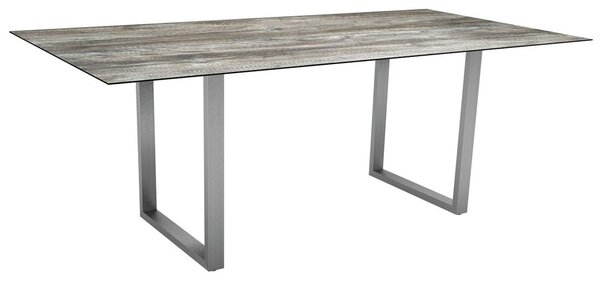 Stern Jídelní stůl Skid, Stern, obdélníkový 200x100x73 cm, rám lakovaný hliník šedý (graphite), deska HPL Silverstar 2.0 dekor Dark marble