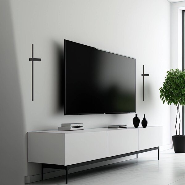 Milagro Lighting LED nástěnné světlo Vision, výška 60 cm, kov, černé, 3 000 K, Černá, Obývací pokoj / jídelna, kov, Moderní, Nástěnné svítidlo