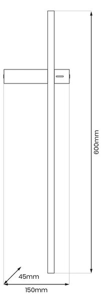 Milagro Lighting LED nástěnné světlo Vision, výška 60 cm, kov, černé, 3 000 K, Černá, Obývací pokoj / jídelna, kov, Moderní, Nástěnné svítidlo