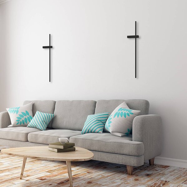 Milagro Lighting LED nástěnné světlo Vision, výška 90 cm, kov, černé, 3 000 K, Černá, Obývací pokoj / jídelna, kov, Moderní, Nástěnné svítidlo
