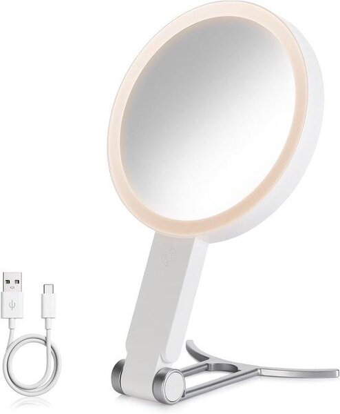 Makeupové zrcadlo s světlami - dvojitá strana - 3 barevné režimy osvětlení - ideální pro přesný make-up - ShopFlot