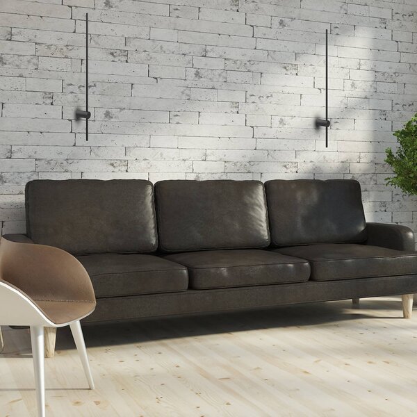 Milagro Lighting LED nástěnné světlo Swing, výška 60 cm, kov, černá, Černá, Obývací pokoj / jídelna, kov, Moderní