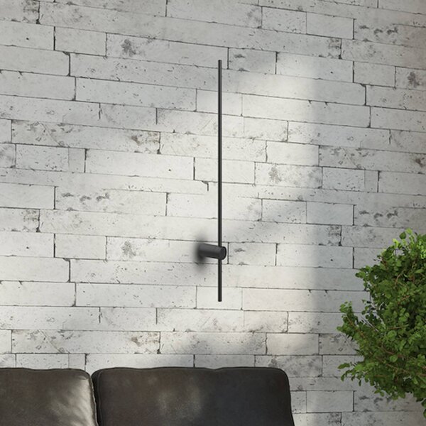 Milagro Lighting LED nástěnné světlo Swing, výška 60 cm, kov, černá, Černá, Obývací pokoj / jídelna, kov, Moderní