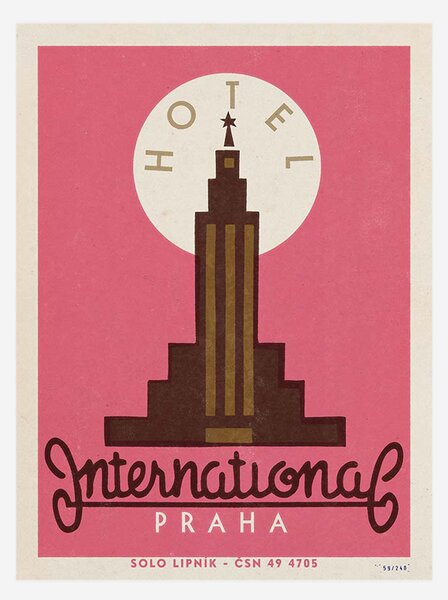 Retro plakát Hotel International Praha