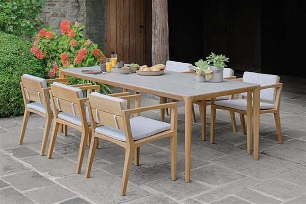 Royal Botania Jídelní stůl U-Nite, Royal Botania, 75x75x75 cm, rám teak, deska keramika ceppo dolomitica