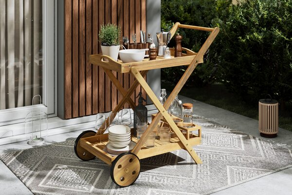 ZAHRADNÍ SERVÍROVACÍ VOZÍK, barvy akácie, 85/90/53 cm Ambia Garden - Online Only zahradní nábytek, Online Only