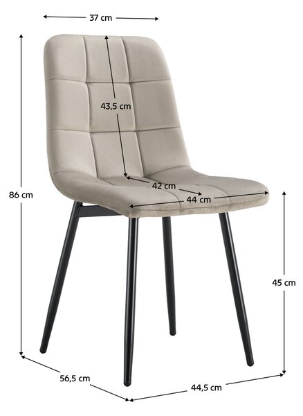 KONDELA Židle, šedohnědá Taupe Velvet látka/černá, RAMITA TYP 3