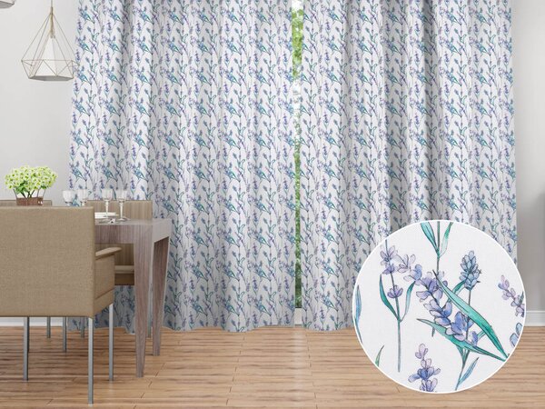 Biante Dekorační závěs TF-088 Levandule na bílém 140x140 cm