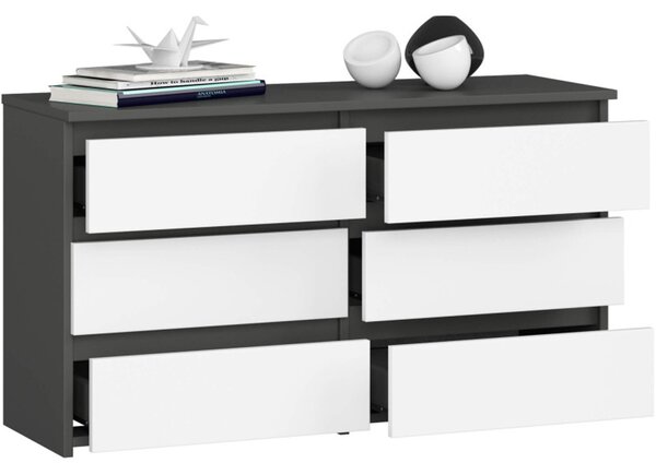 Komoda CL100 6SZ - šedá/bílá