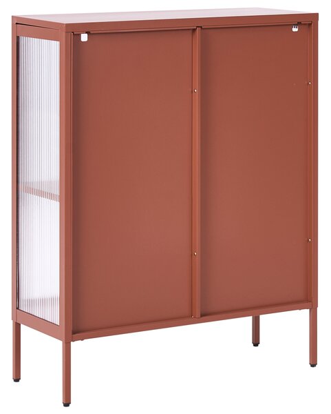 Prosklená komoda SARRE Kov 90 cm Zlatohnědá