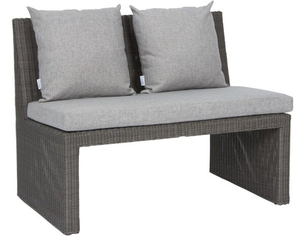 Stern 2-místná lavice Noel, Stern, 111x70x86 cm, umělý ratan šedý (basalt grey), 100% akryl světle šedý (silk grey)