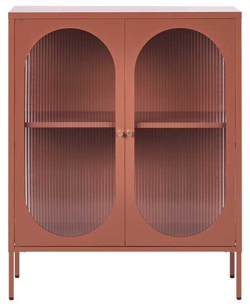 Prosklená komoda SARRE Kov 90 cm Zlatohnědá