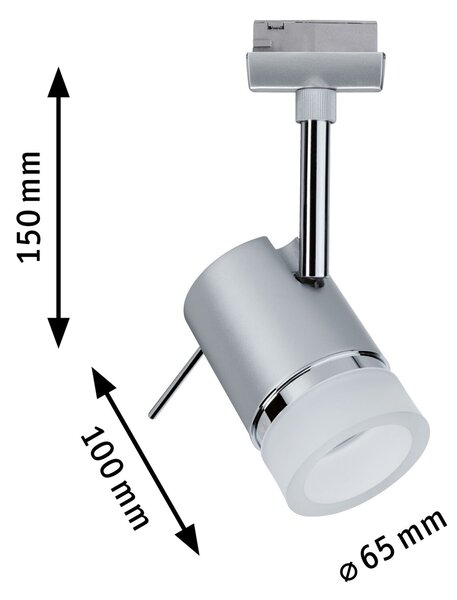 Paulmann 97612 Pipe, spot pro Urail system, 1xGU10 max. 10W, matný chrom/chrom