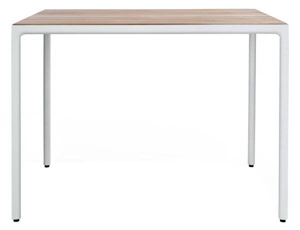 Tribu Barový stůl Illum, Tribu, obdélníkový 152x100x106 cm, rám hliník barva white, deska teak