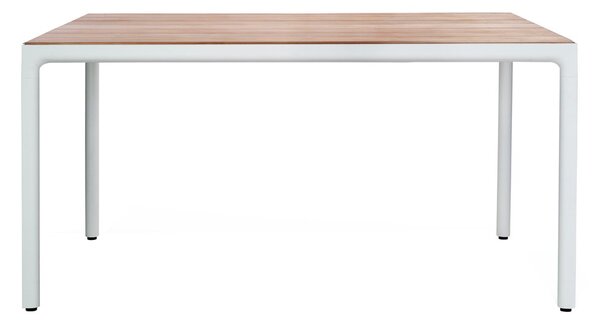 Tribu Jídelní stůl Illum, Tribu, obdélníkový 152x100x76 cm, rám hliník barva white, deska teak