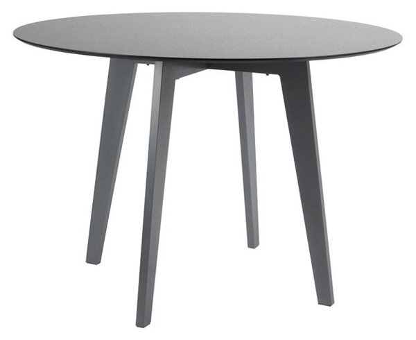 Stern Jídelní stůl, Stern, kulatý 110x75 cm, rám lakovaný hliník šedočerný (anthracite), deska HPL Silverstar 2.0 dekor Cement