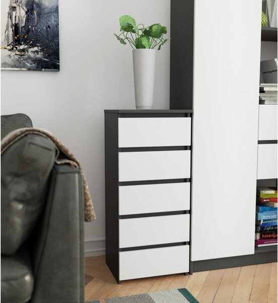 Komoda CL5 - grafit/bílá